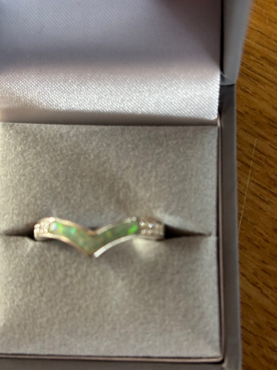 Customer photo review of Sparkling Wishbone Ring
