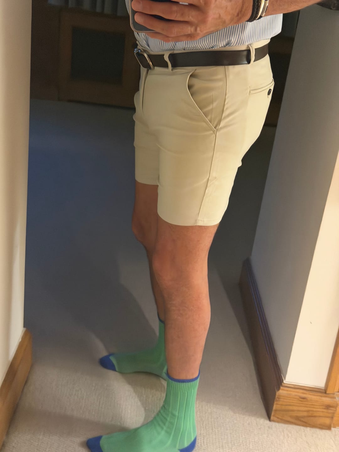 Customer photo review of Ultra-Stretch 7" Chino Shorts - Cream