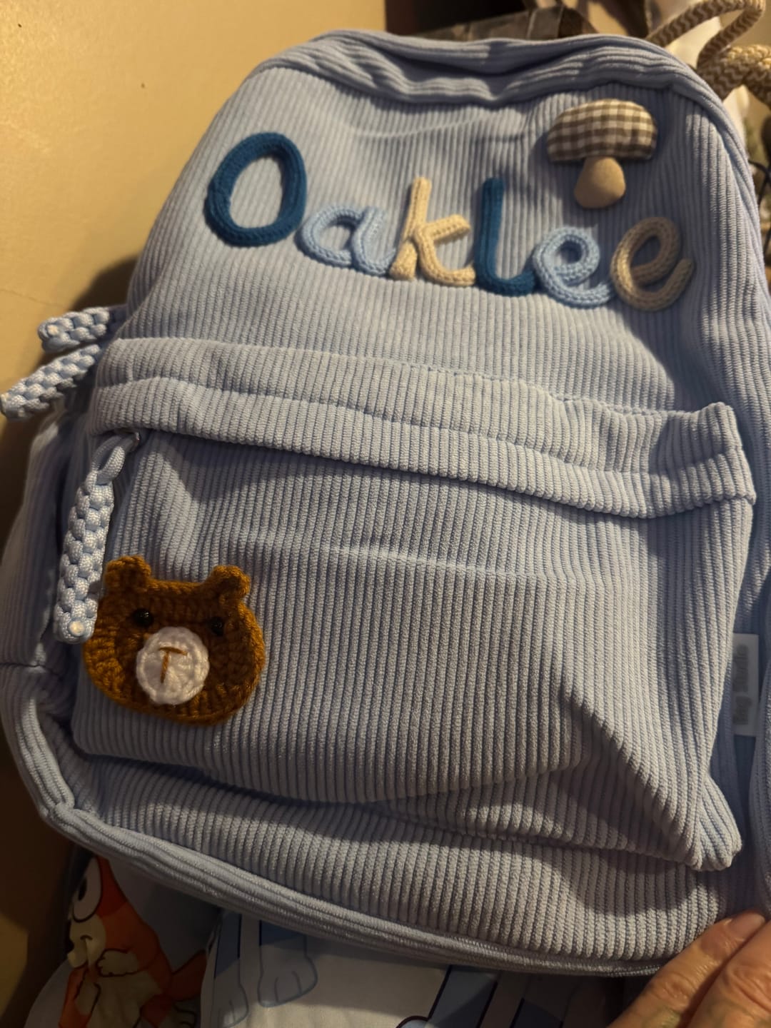 Customer photo review of K&C - Personalized Knitted Backpack