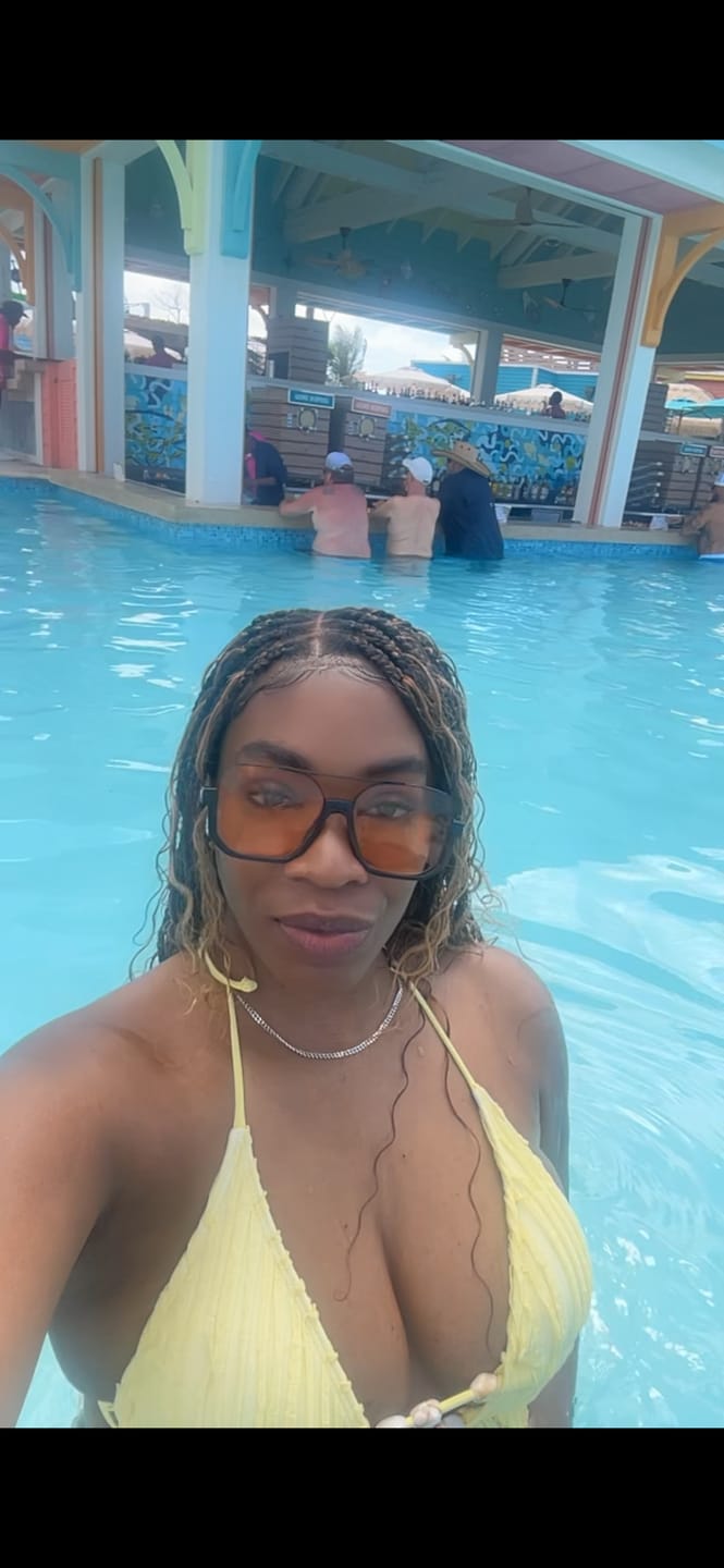 Customer photo review of 36" Human Hair Boho Curls Swiss HD Lace Knotless Box Braided Wig Full Hand-tied - Human Baby Hair