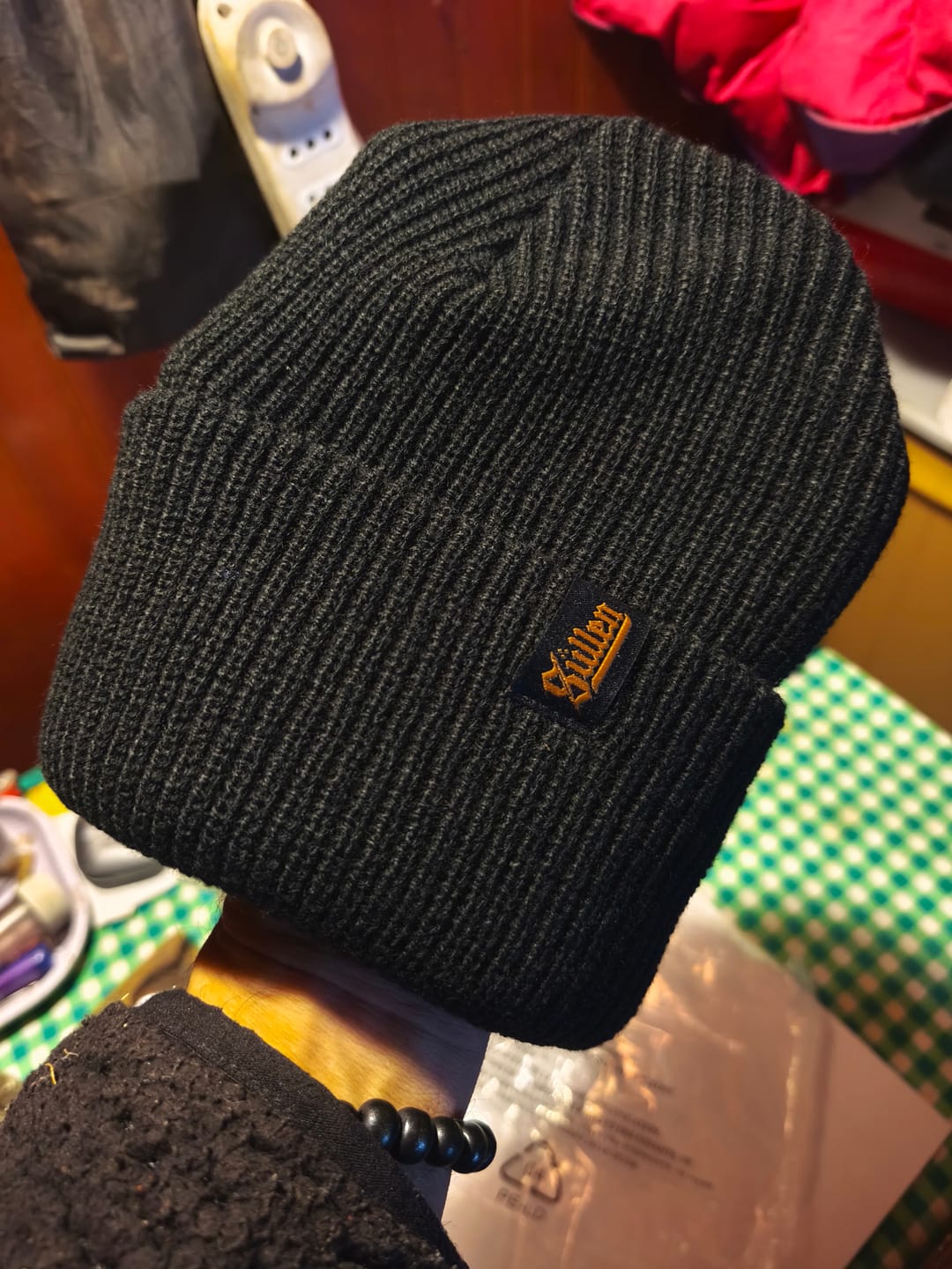 Customer photo review of LINCOLN FLAG BEANIE BK