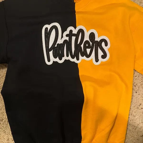 Customer photo review of Custom Glitter Team Mascot Two Tone Embroidered Sweatshirt For Game Day | Gifts for Sports Mom