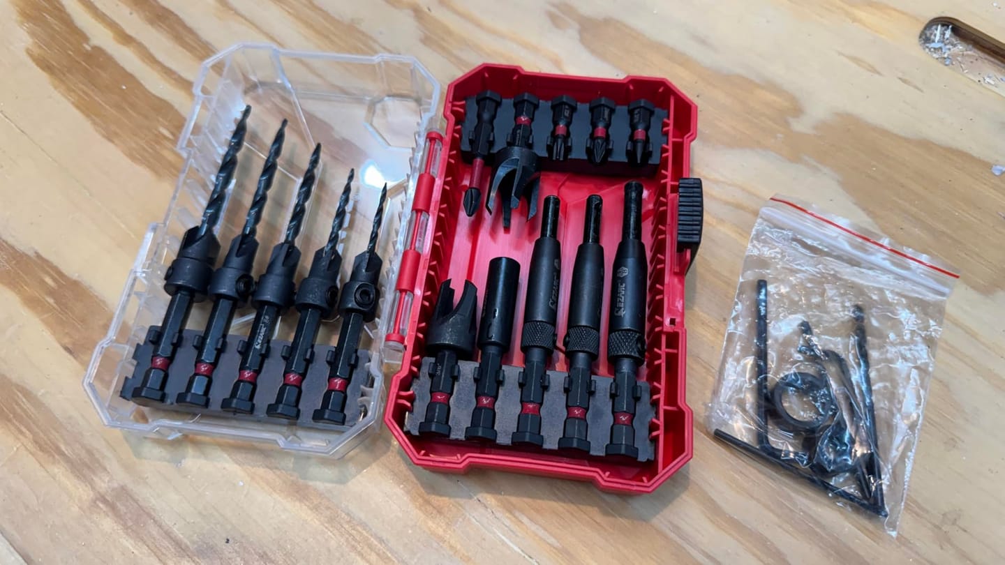Customer photo review of EZARC 22PCS Countersink Drill Bit & Wood Plug Cutter Set (1/4" Hex Shank)
