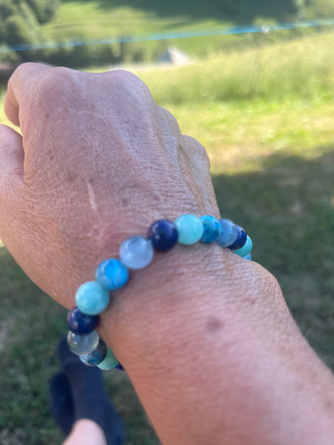 Customer photo review of Bracelet "Océan" en Amazonite, Lapis Lazuli, Aigue-Marine & Apatite