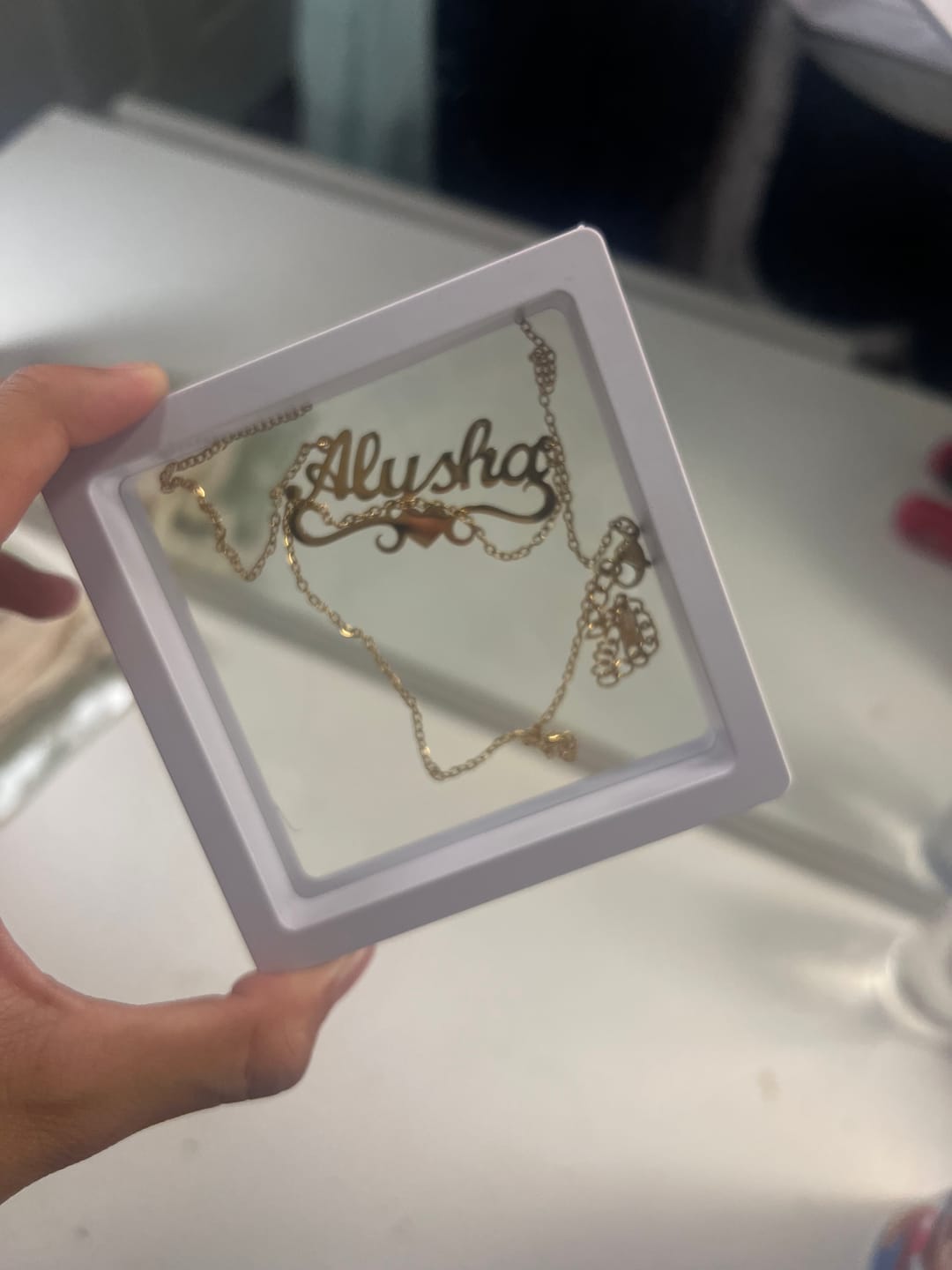 Customer photo review of Love Heart Name Necklace