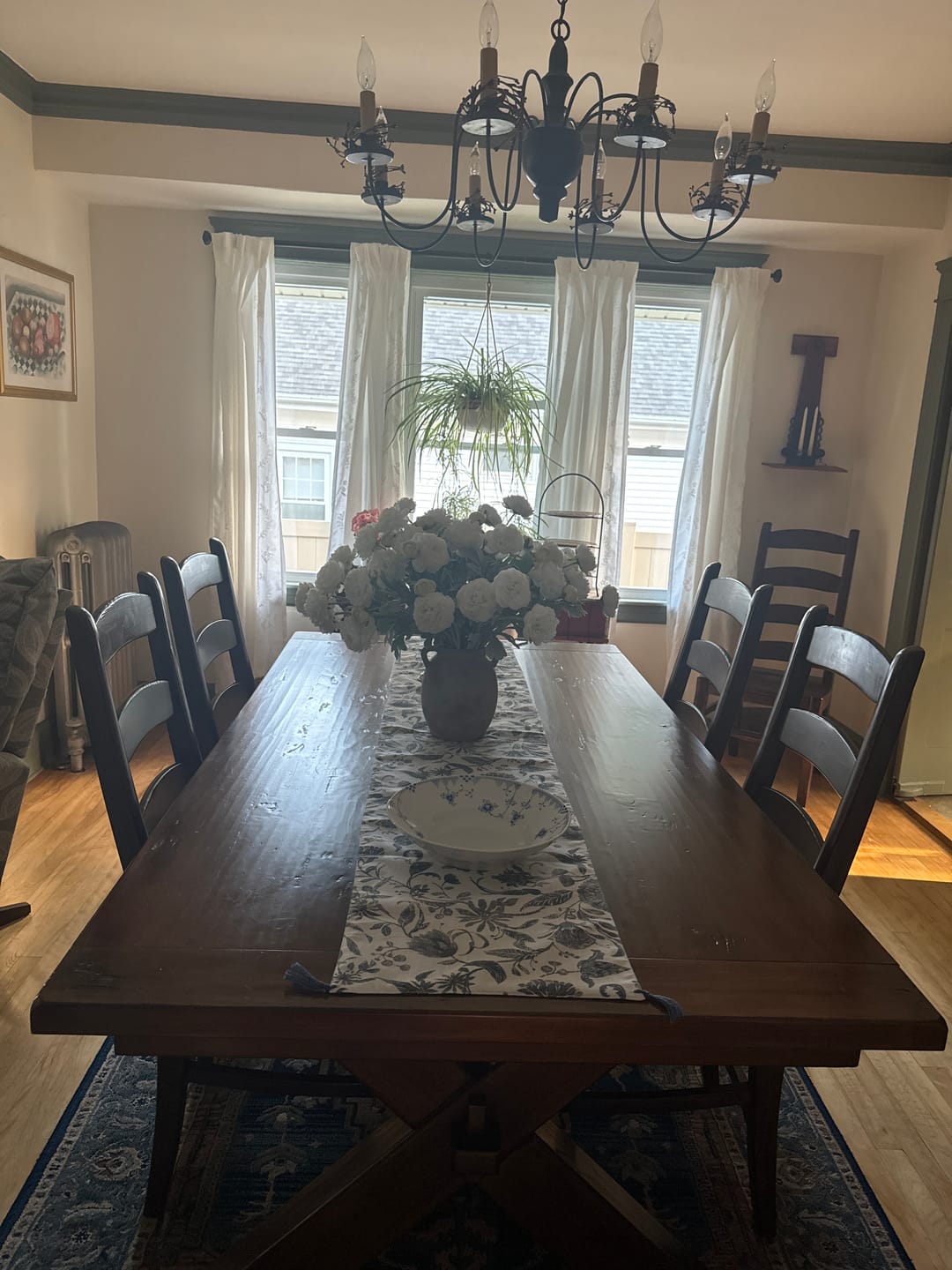 Customer photo review of Embroidered Vine Floral Linen Curtains (2 Panels)