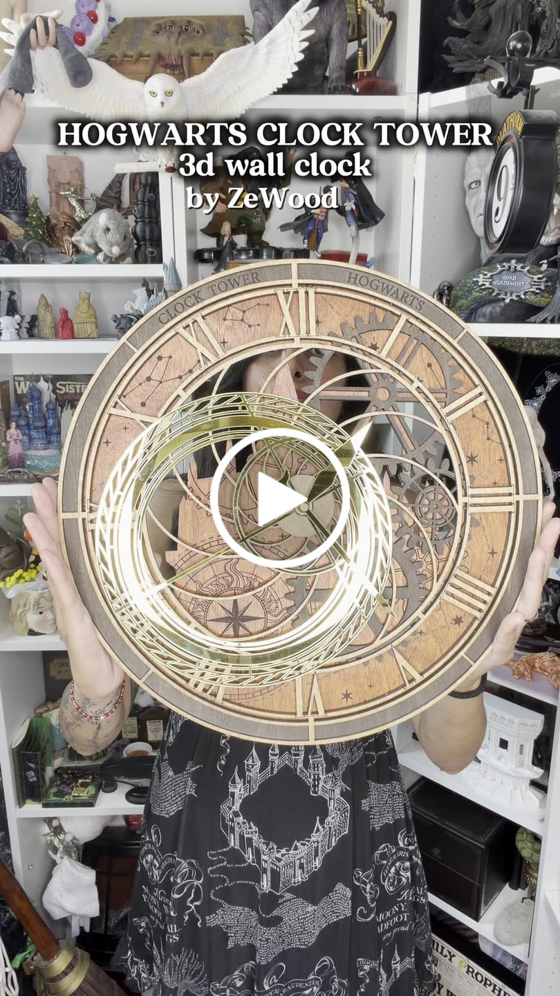 Customer video review of HANDCRAFTED HOGWARTS™ CLOCK TOWER 3D WALL CLOCK - OFFICIALLY LICENSED - HARRY POTTER