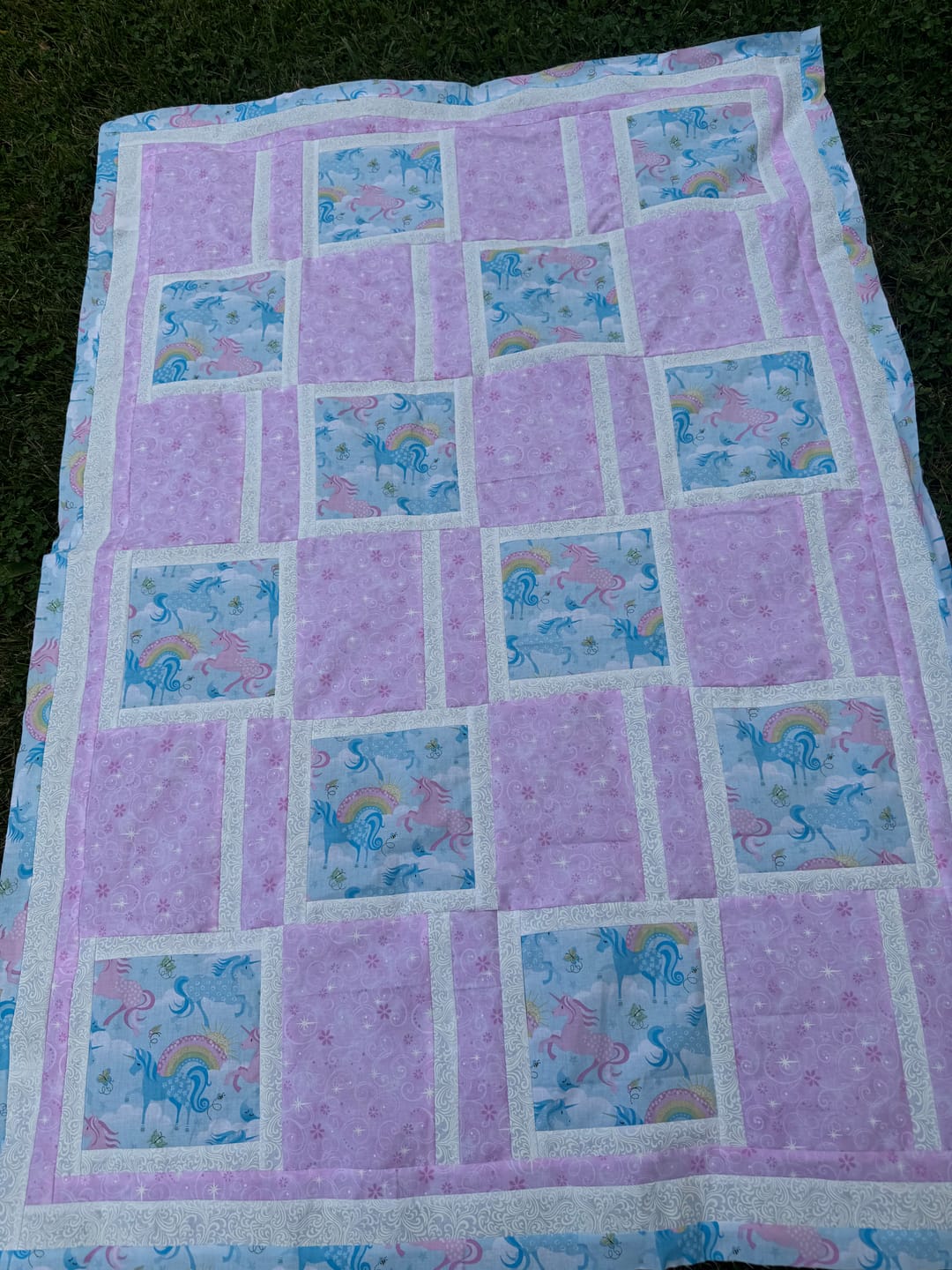Customer photo review of Pink & Blue Unicorns - 100% Cotton 44/45 width - Fabric Traditions