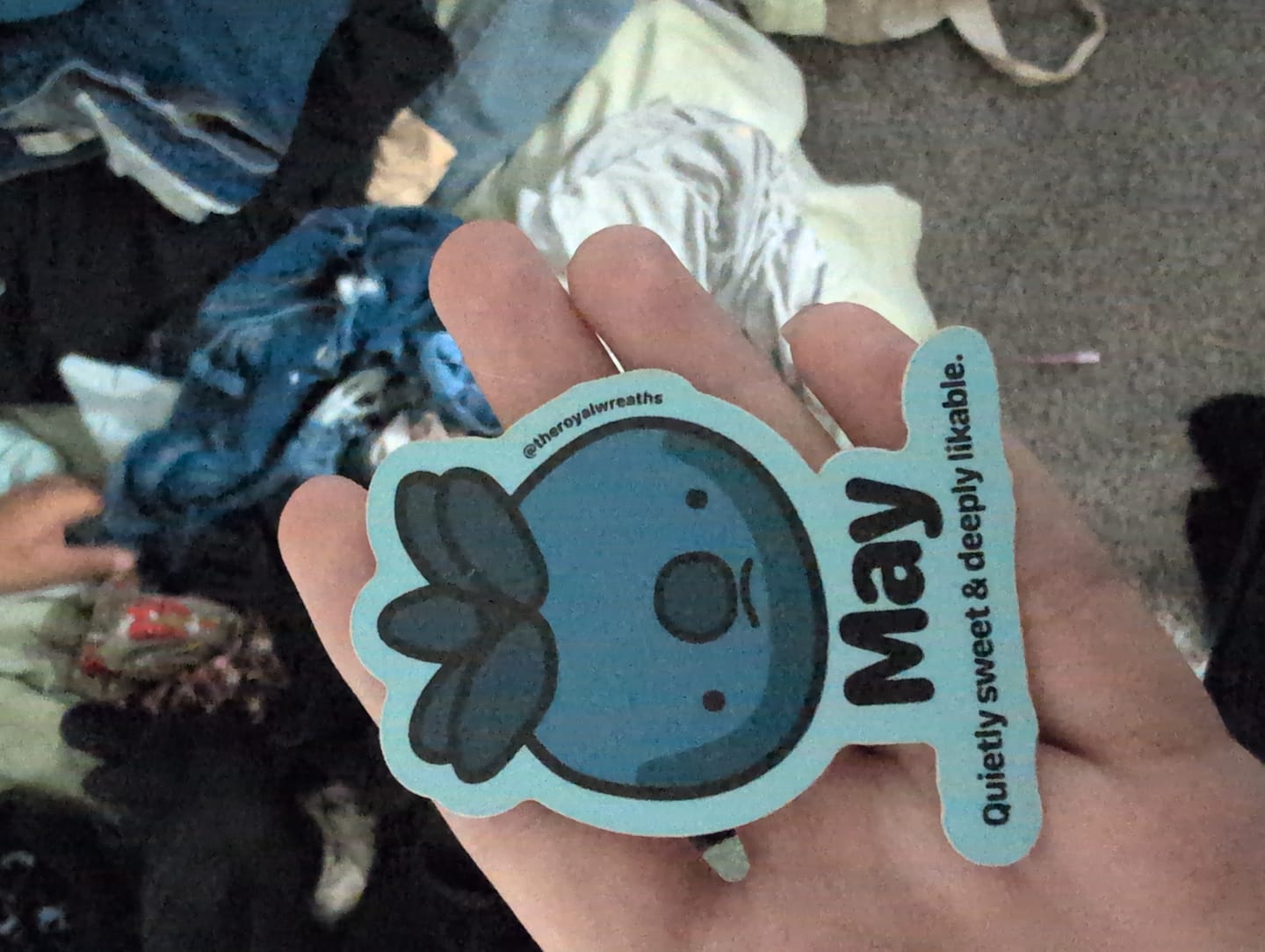 Customer photo review of Free Mystery Forgotten Month Sticker