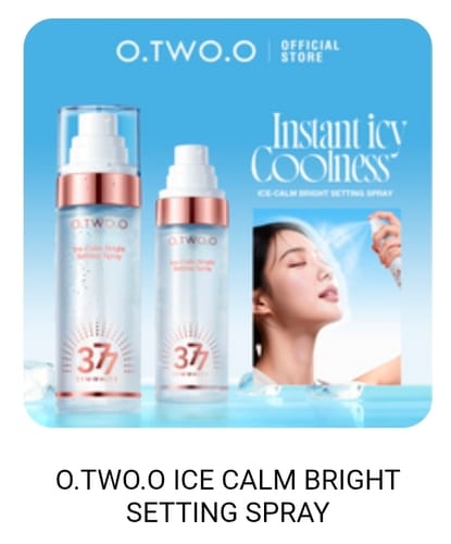 Customer photo review of O.TWO.O ICE CALM BRIGHT SETTING SPRAY