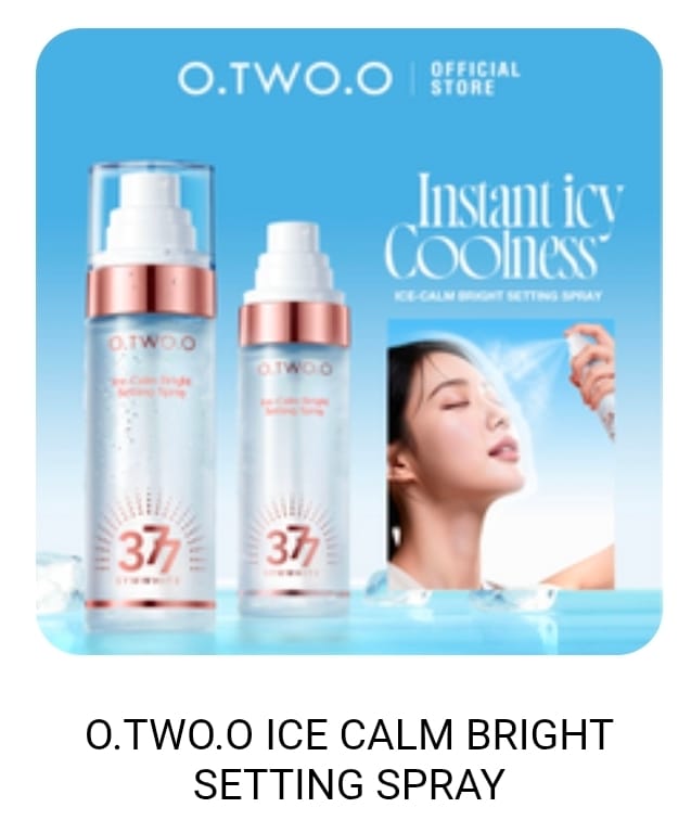 Customer photo review of O.TWO.O ICE CALM BRIGHT SETTING SPRAY