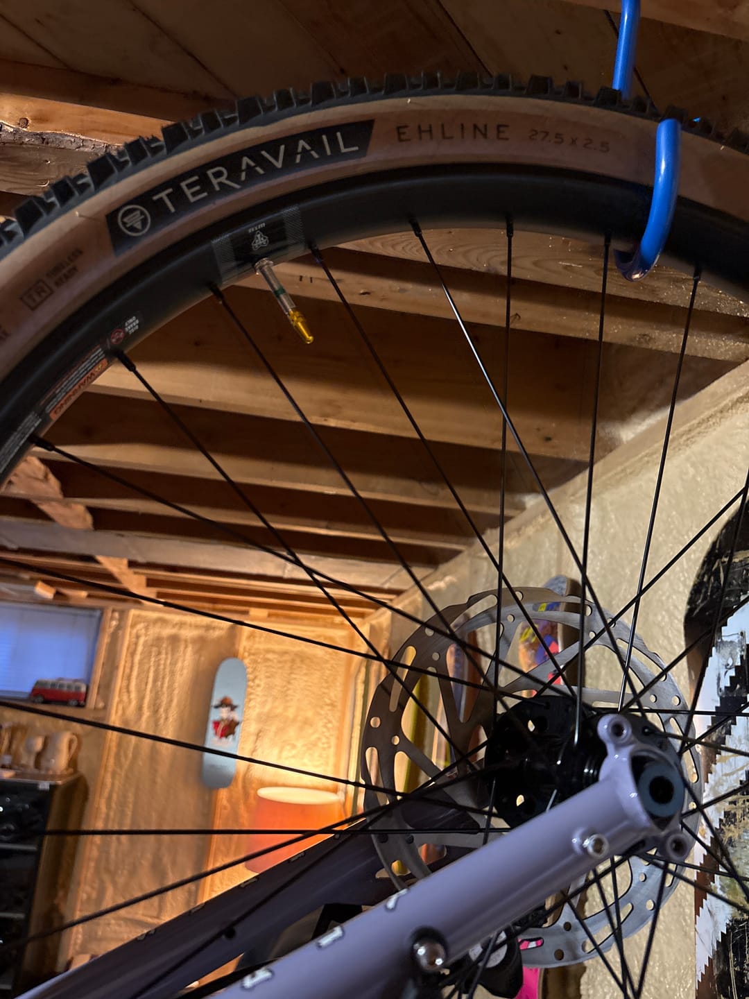 Customer photo review of Blue Lug Anodized Presta Valve Caps
