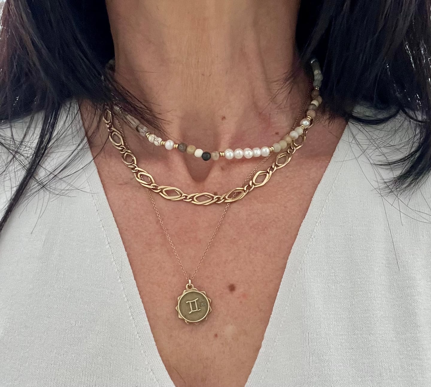 Customer photo review of The Beaded Gemstone Necklace