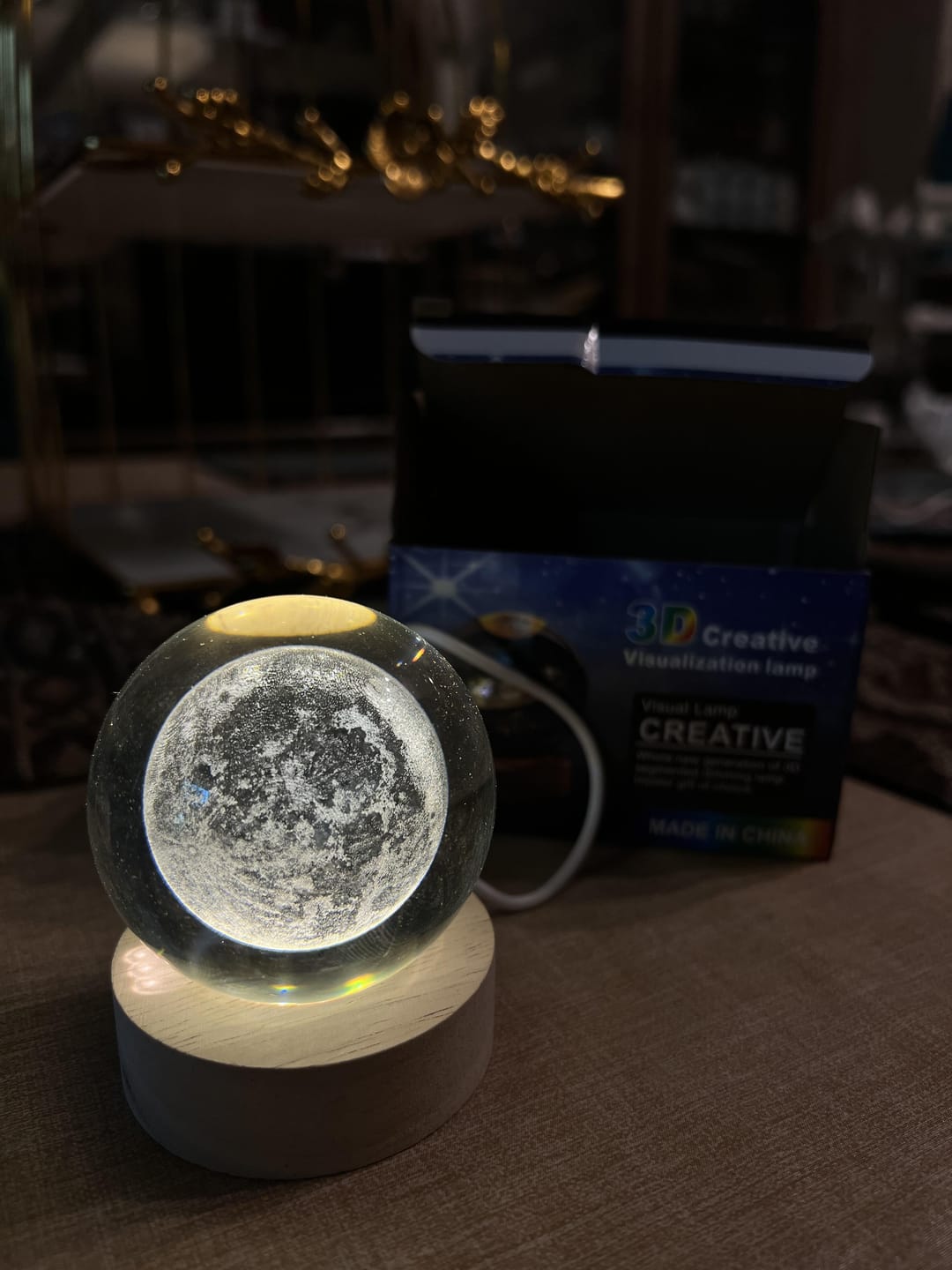 Customer photo review of AstroSphere Crystal Lamp – Moon Lamp & Saturn Lamp