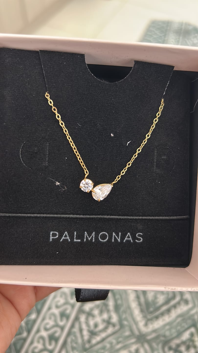 Customer photo review of Double Drop Delicacy Gold Chain Necklace