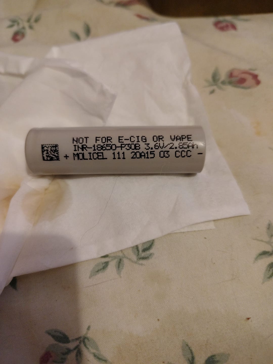 Customer photo review of Molicel P30B 18650 3000mAh 36A Battery