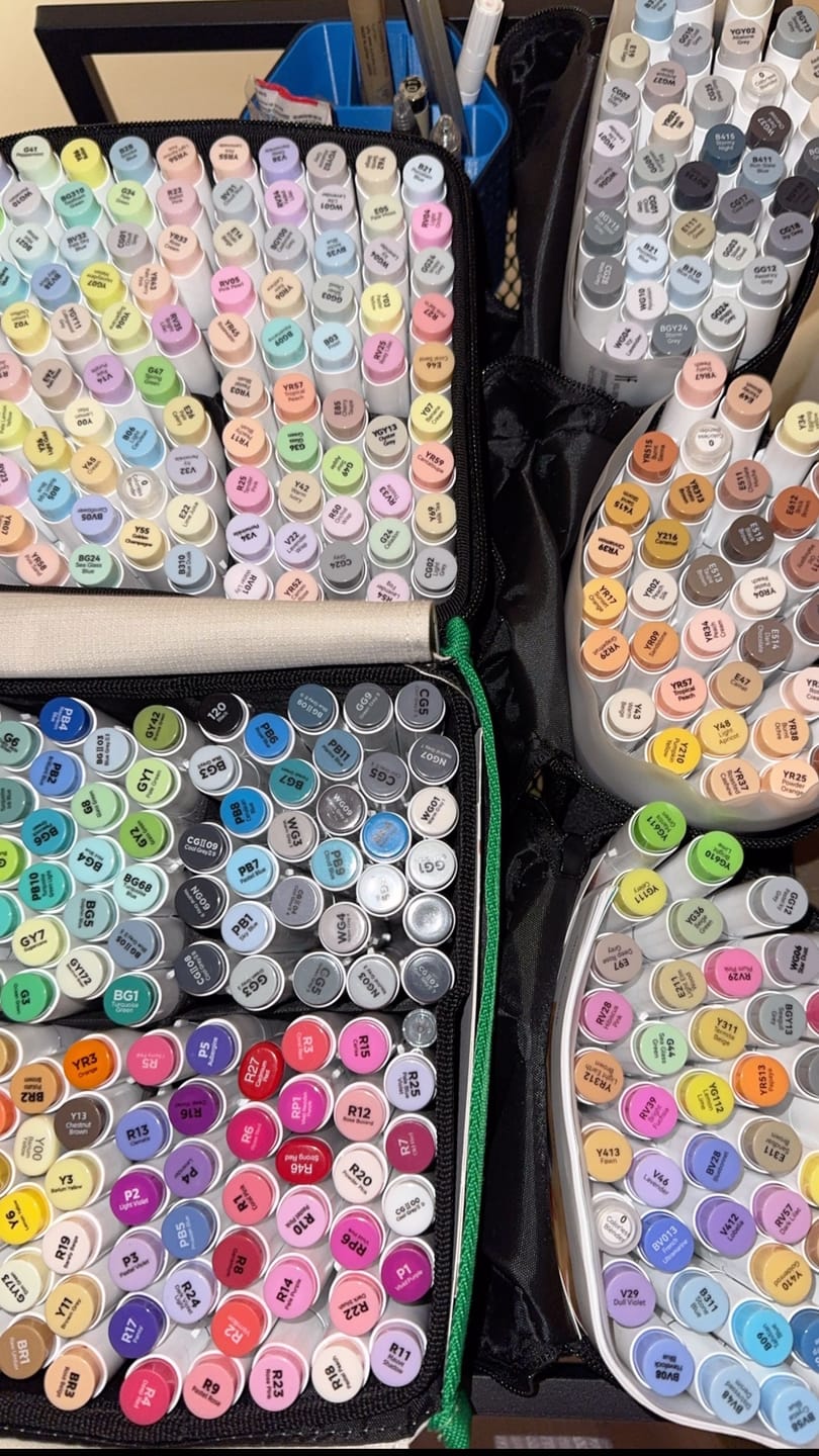 Customer photo review of Ohuhu Honolulu 96 Pastel Colors Alcohol Art Markers - Sweetness & Blossoming (New Color Codes)
