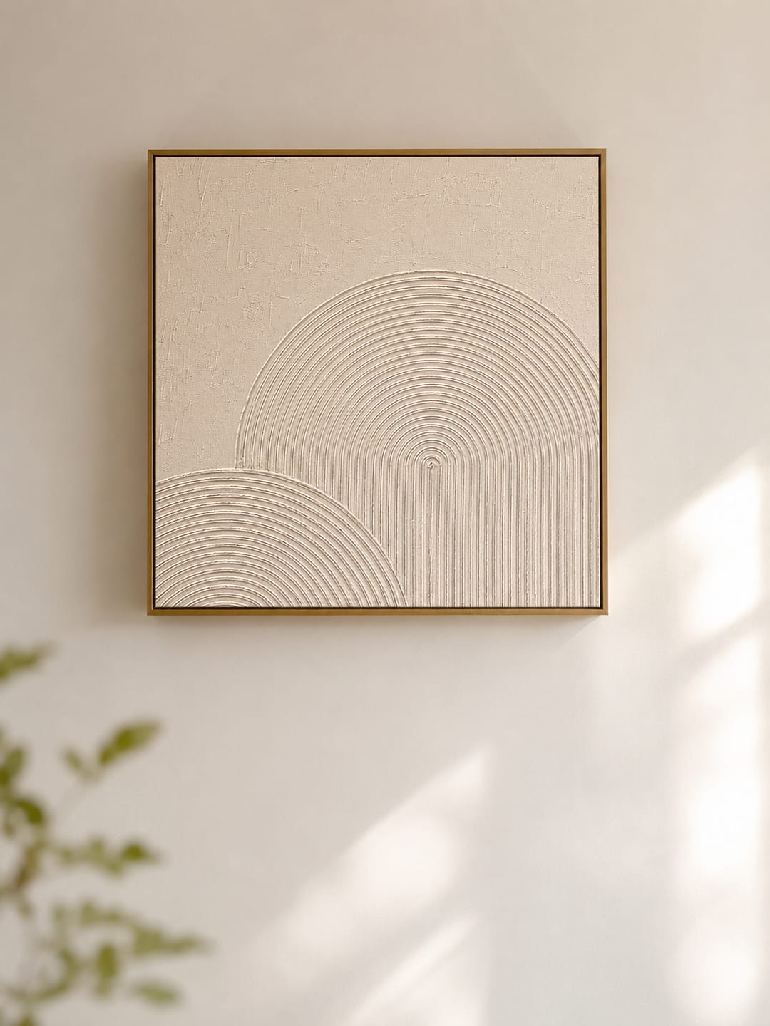 Customer photo review of "Arched Stillness" – Wabi Sabi Cream Geometric Textured Painting