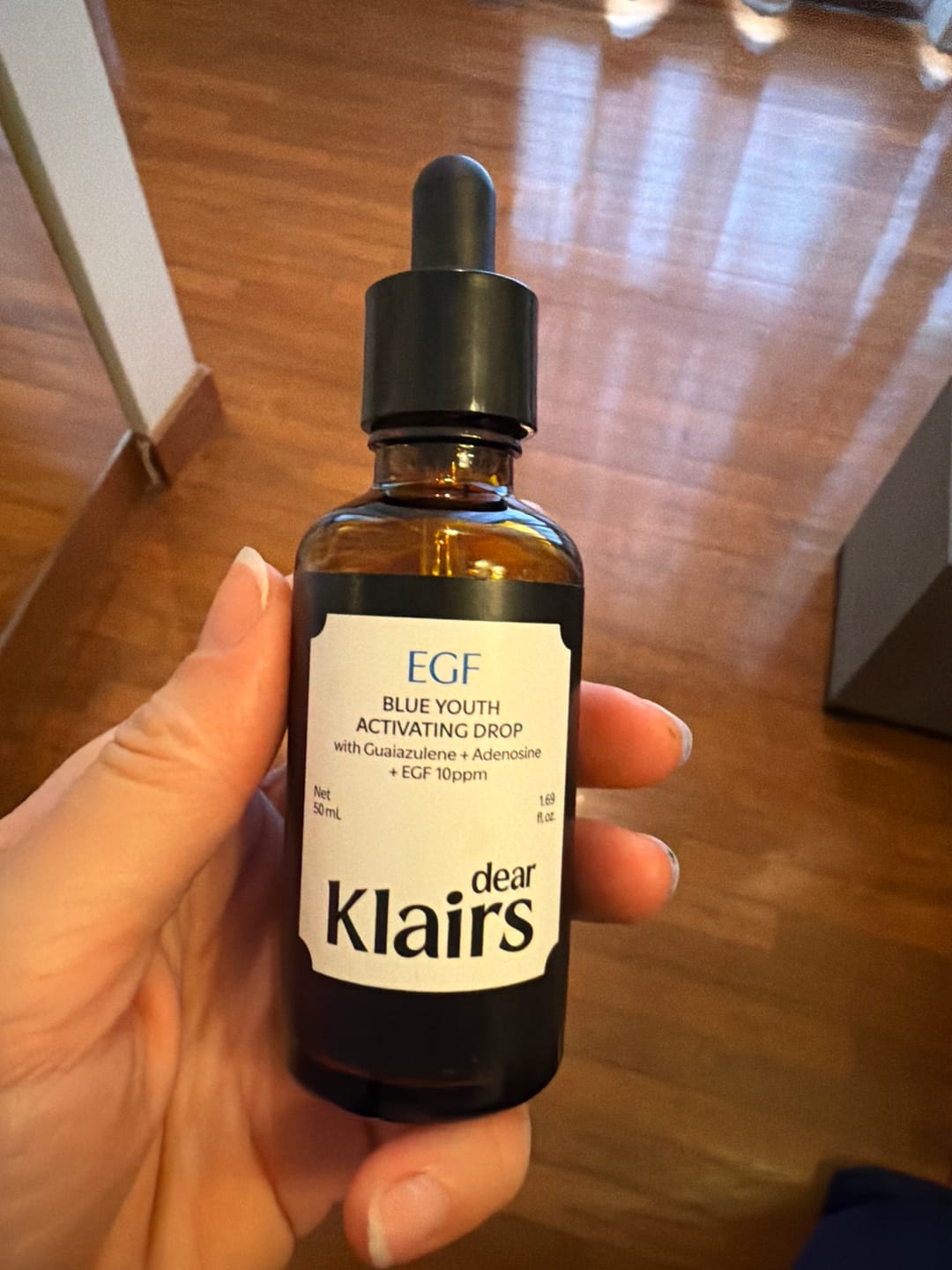 Customer photo review of EGF Blue Youth Activating Drop | EGF Peptide Serum