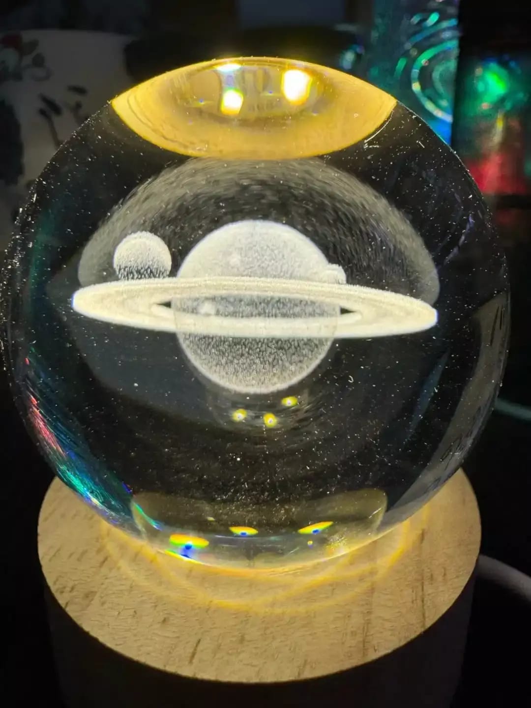Customer photo review of AstroSphere Crystal Lamp – Moon Lamp & Saturn Lamp