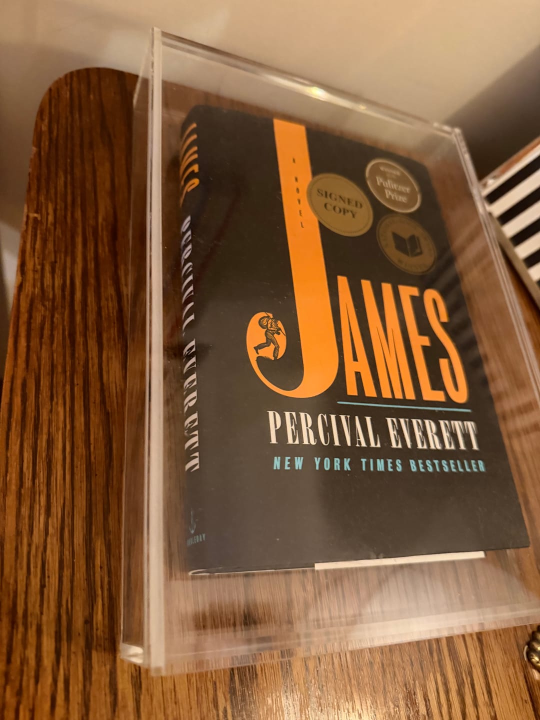 Customer photo review of Acrylic Slide Back Book Display Cases