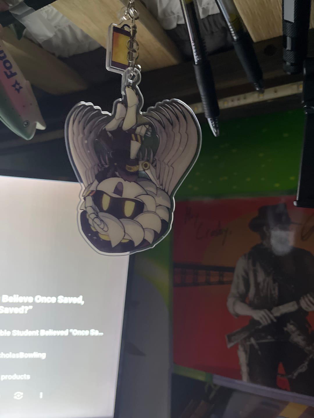 Customer photo review of N Hang Tail Keychain