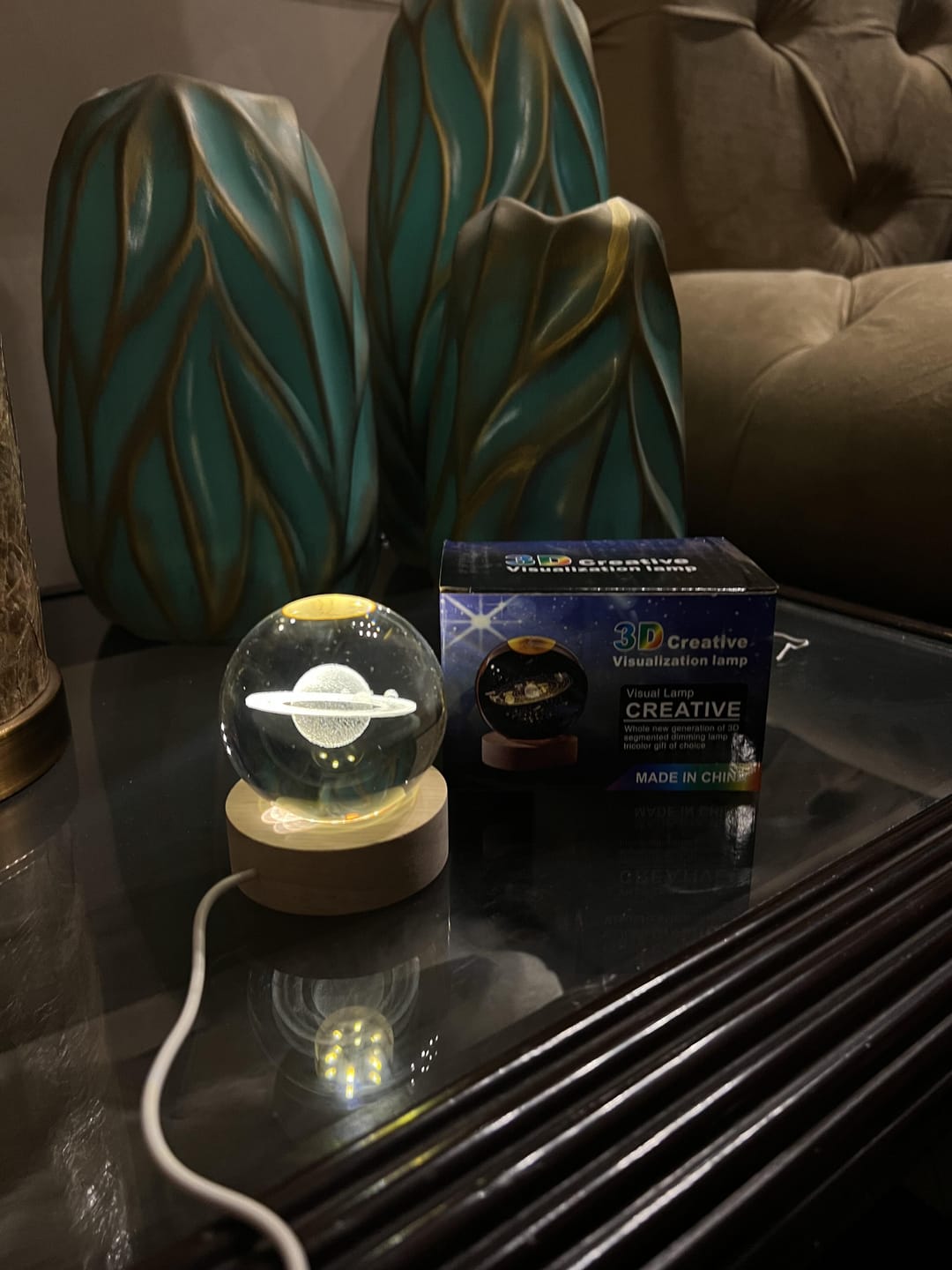 Customer photo review of AstroSphere Crystal Lamp – Moon Lamp & Saturn Lamp
