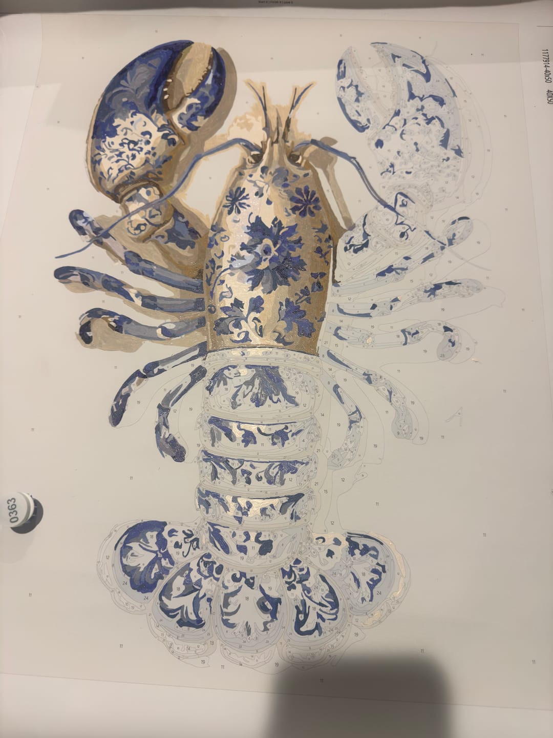 Customer photo review of Delft Lobster | Paint by Number
