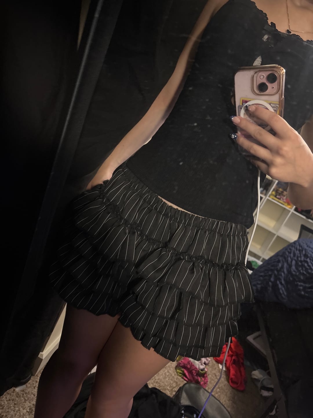 Customer photo review of Artemis Grunge Stripes Puffy Mini Skort 2.0
