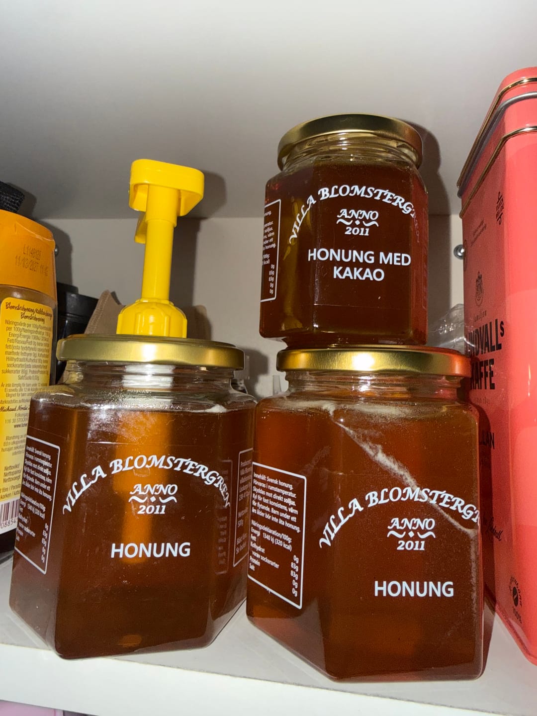Customer photo review of 2 kg Svensk Flytande Honung (4 × 500 g) + Honungspump