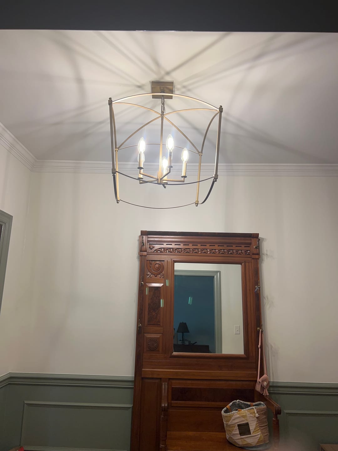 Customer photo review of 5-light French Antique Candle Style Lantern Pendant Chandelier