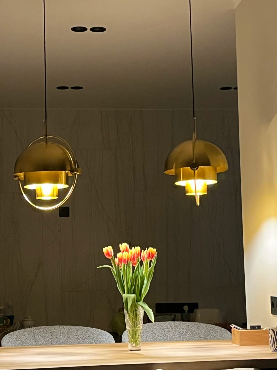 Customer photo review of Multi-Lite Pendant Light, Movable Hemisphere Shade in 8 Finishes