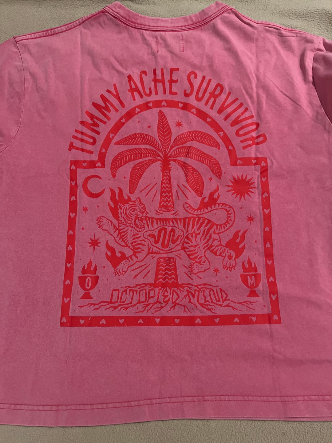 Customer photo review of Tummy Ache Survivor T-Shirt
