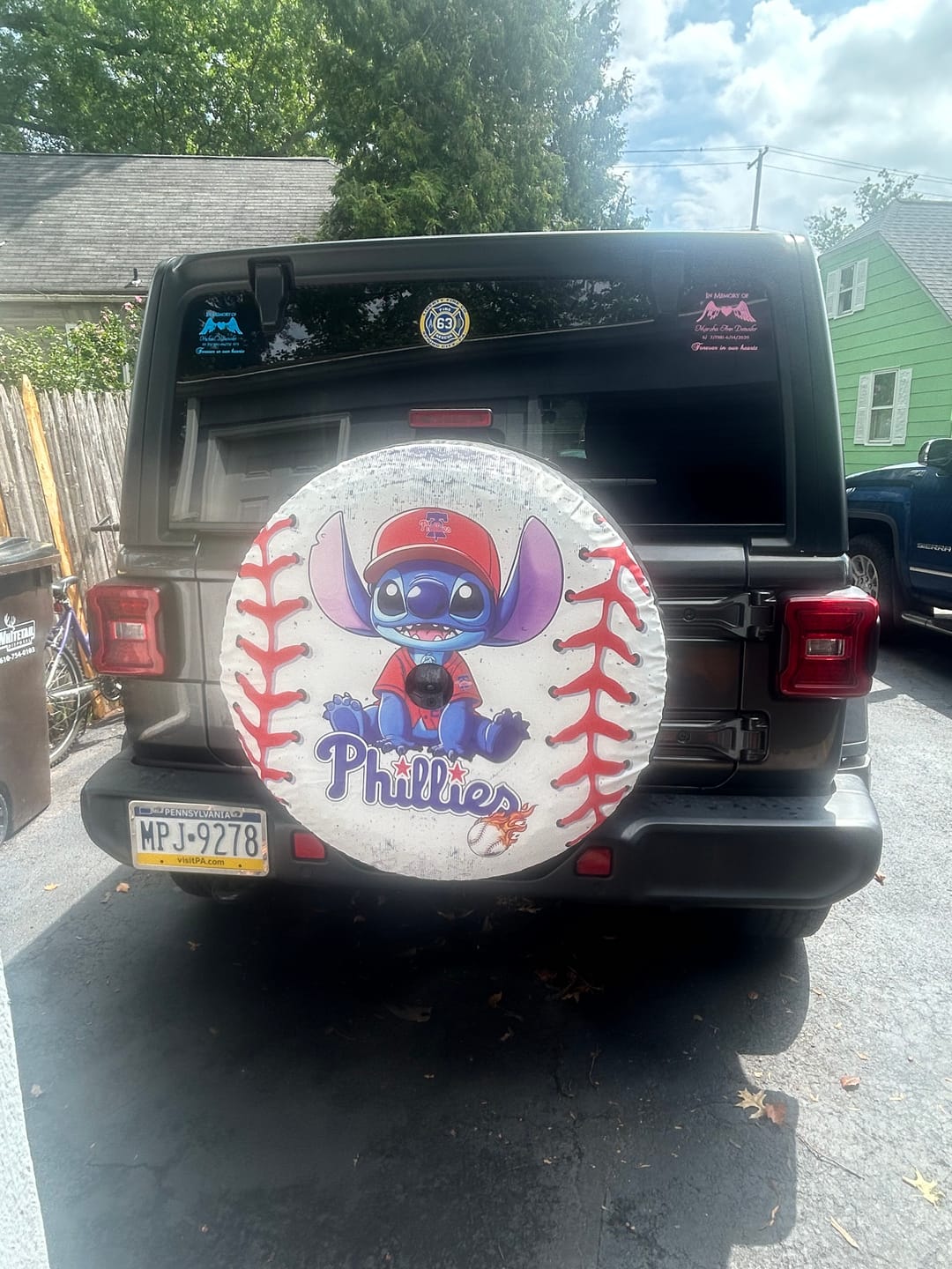 Customer photo review of Philadelphia Phillies Spare Tire Covers Camera Hole Stitch Theme Collection
