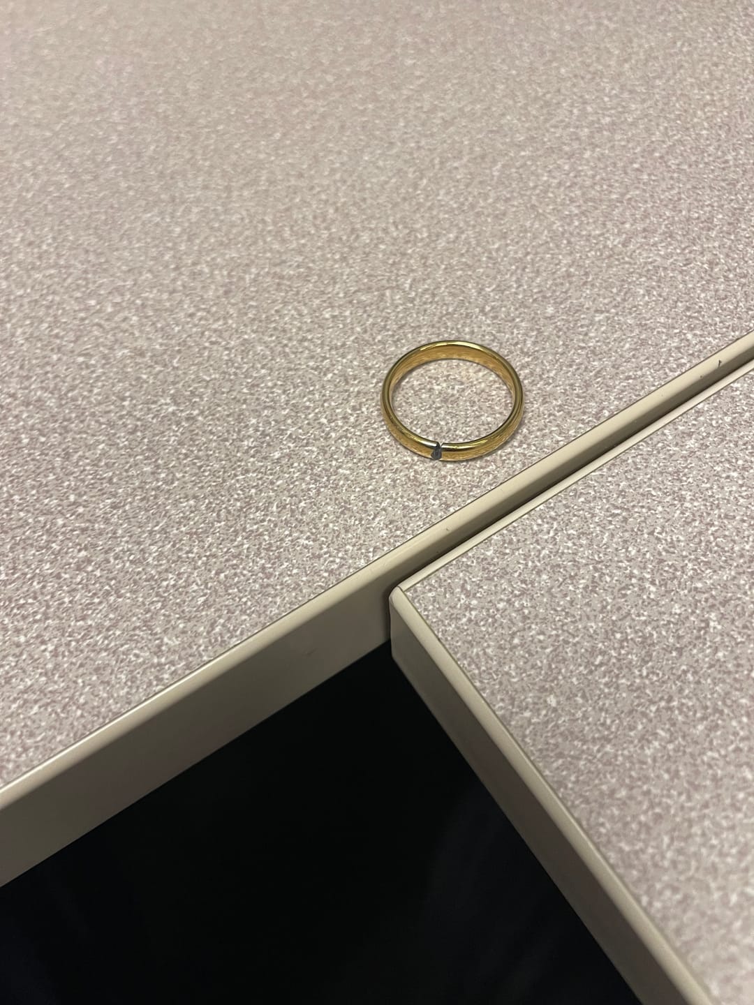 Customer photo review of 4mm - 14k Yellow Gold Tungsten Wedding Band, High Polish Dome Shape, Anniversary Ring