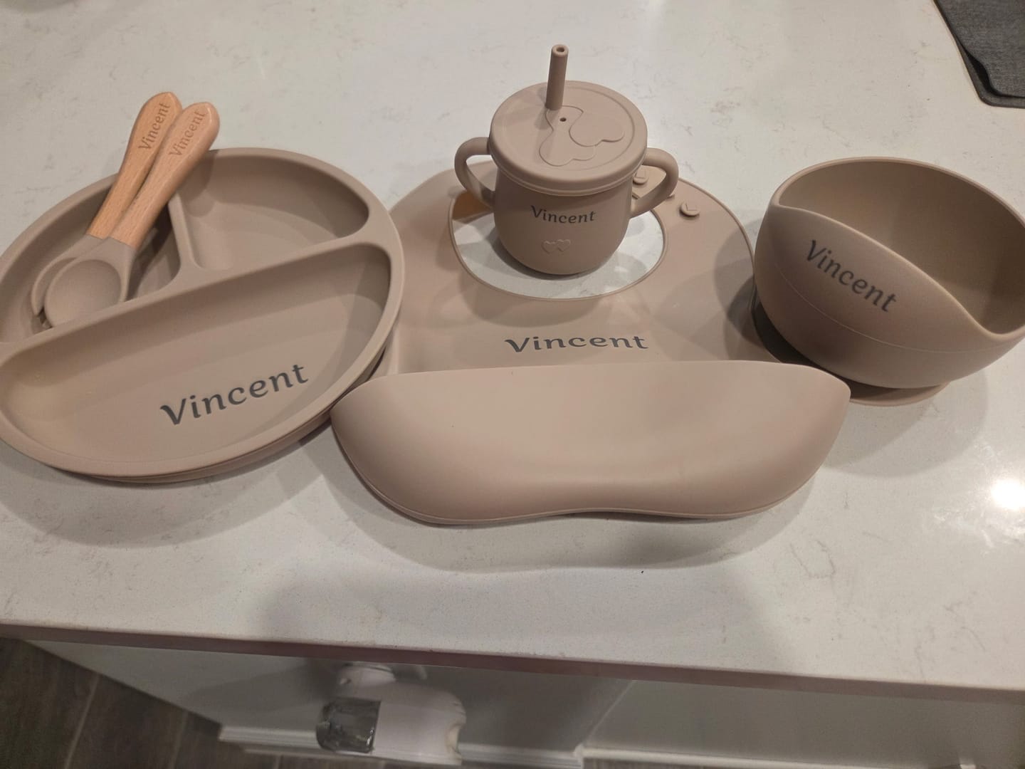 Customer photo review of Noah + Nori™ Personalized Baby Feeding Set