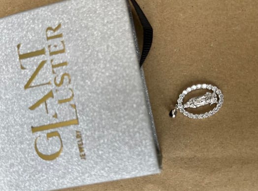 Customer photo review of VVS Moissanite Virgin Mary Pendant 925 Silver