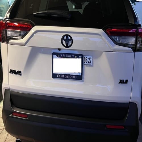 Customer photo review of Black Emblem Overlays for Rav4 (2019-2025)