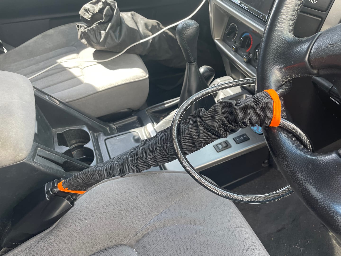 Customer photo review of Lock'd Car Defender — Visible Protection That Thieves Can't Ignore