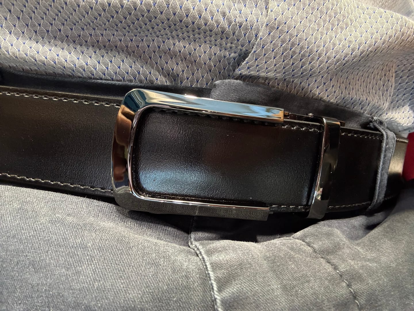 Customer photo review of Gunmetal | Genuine Leather Belt