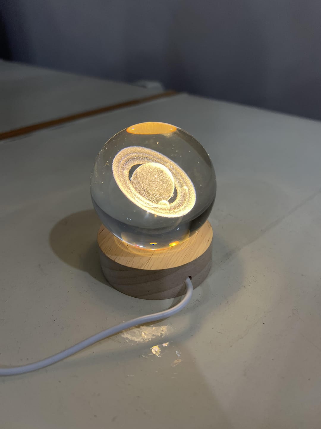 Customer photo review of AstroSphere Crystal Lamp – Moon Lamp & Saturn Lamp