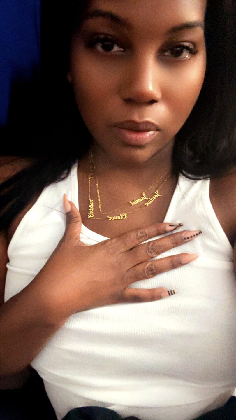 Customer photo review of The Custom Signature Name Necklace