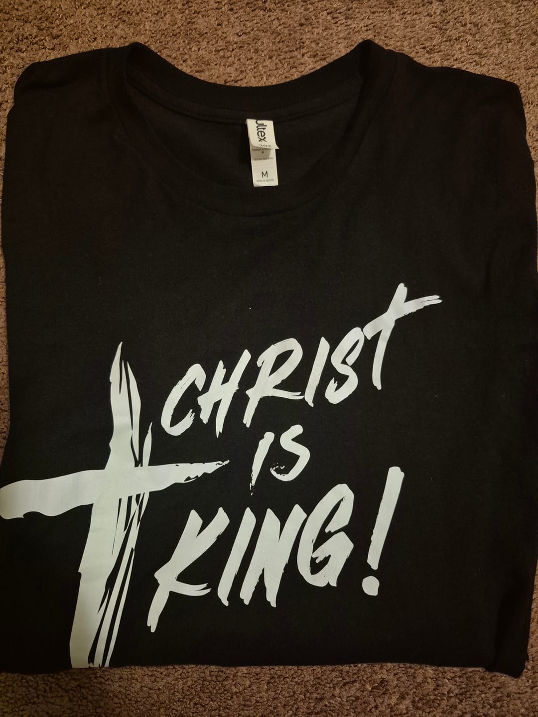Customer photo review of Christ Is King T-Shirt