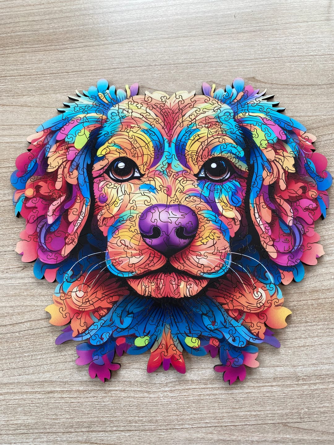 Customer photo review of Puzzle en Bois Adulte - Portrait de Chien coloré