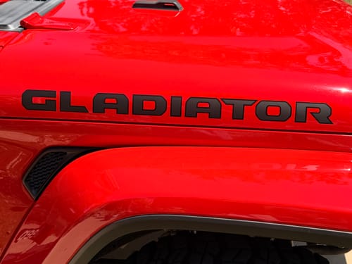 Customer photo review of GLADIATOR Hood Lettering | Set of 2