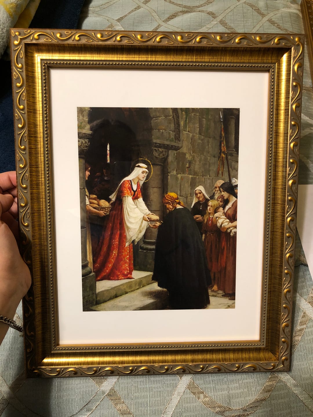 Customer photo review of St. Elizabeth of Hungary by Edmund Blair Leighton – Catholic Gift – Confirmation Gift