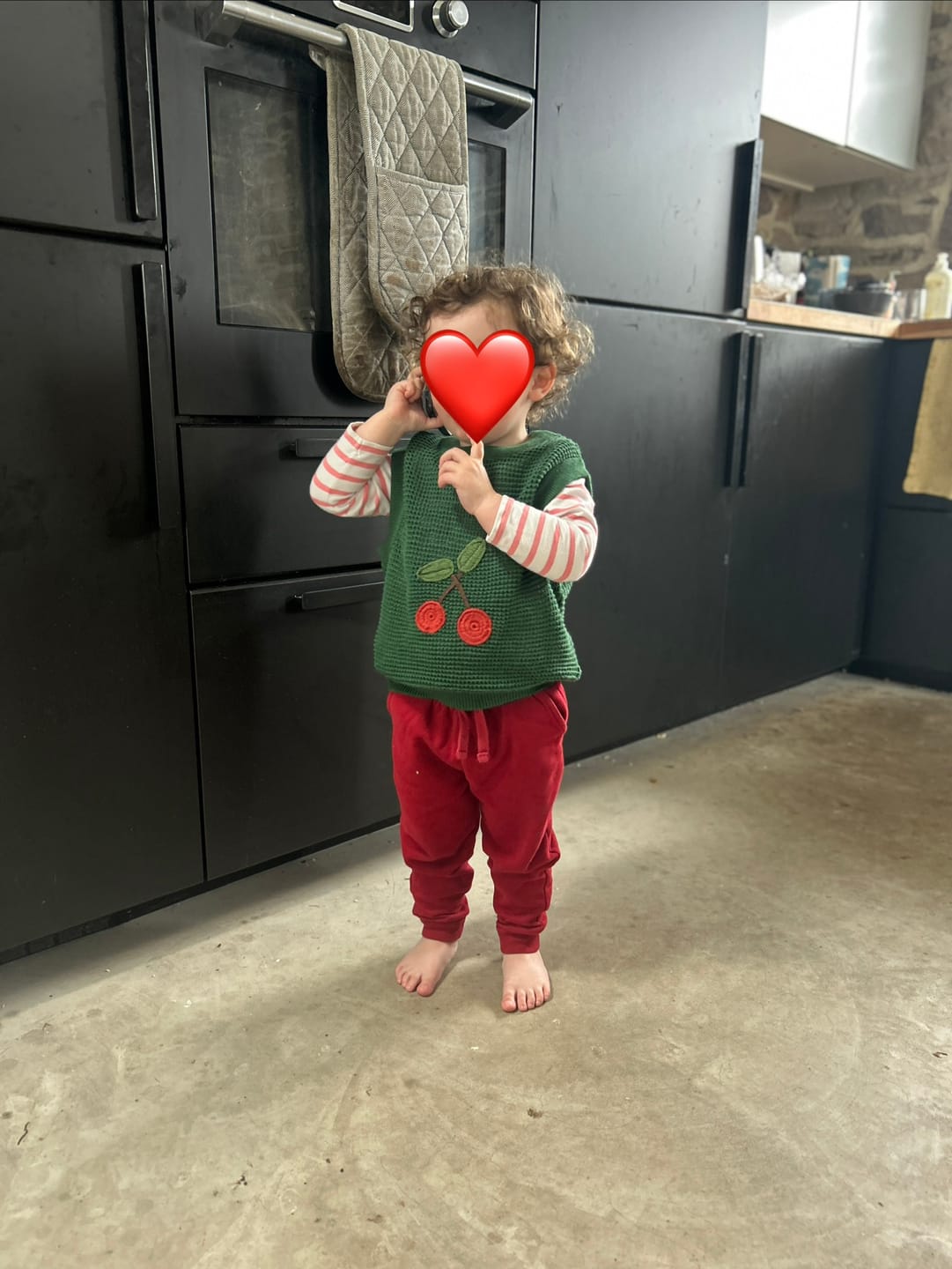 Customer photo review of Little Cherry Knitted Pullover