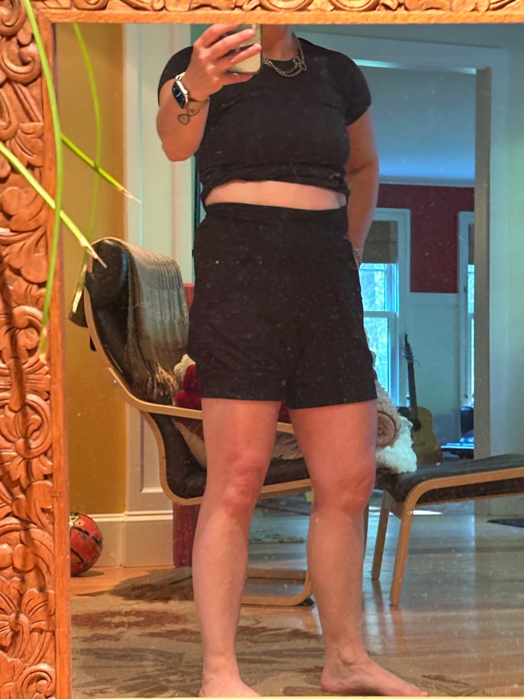 Customer photo review of Slouchy Yoga Shorts