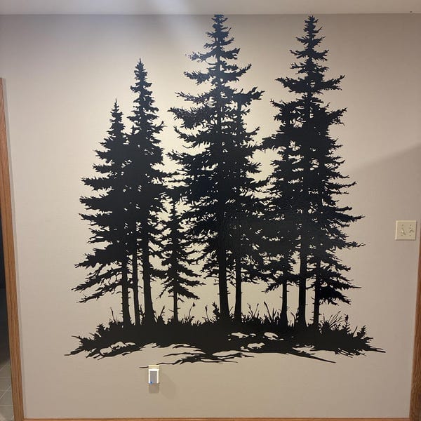 Customer photo review of Forest Pine Tree Wall Decal Sticker. #6961