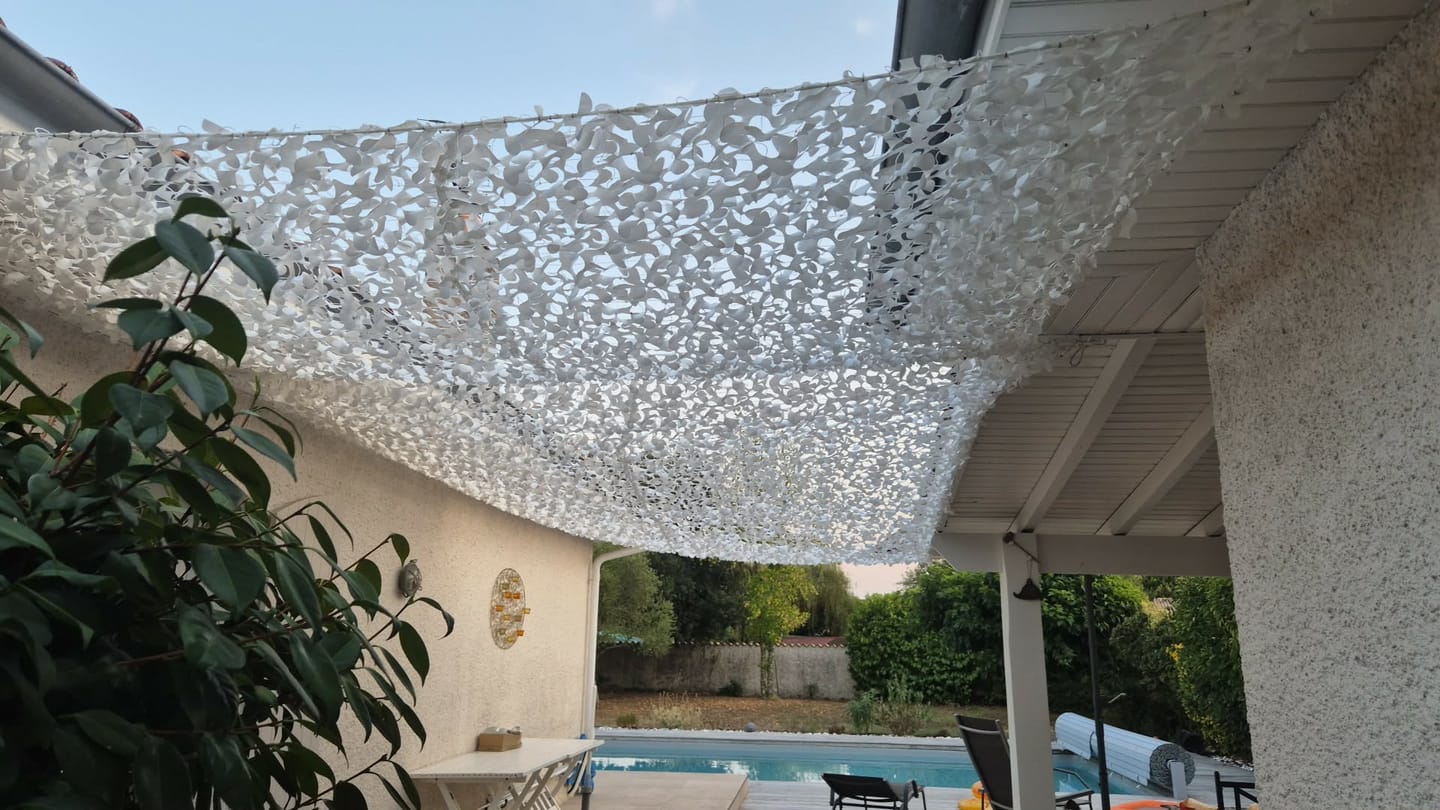 Customer photo review of Filet de camouflage renforcé blanc